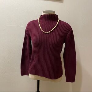 Vintage Talbots Petite Mock-Neck Sweater - Size Petite✨🌟